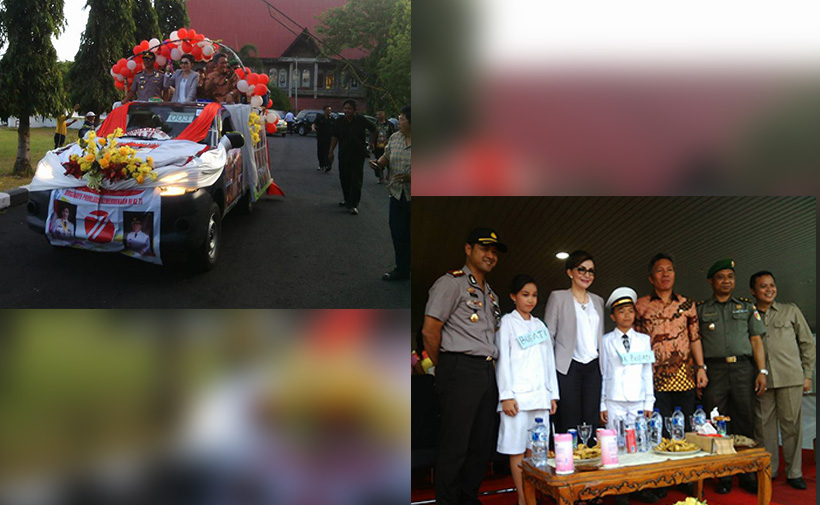 Paruntu, Wongkar dan Perdana Turut Serta Dalam Pawai Pembangunan di Minsel